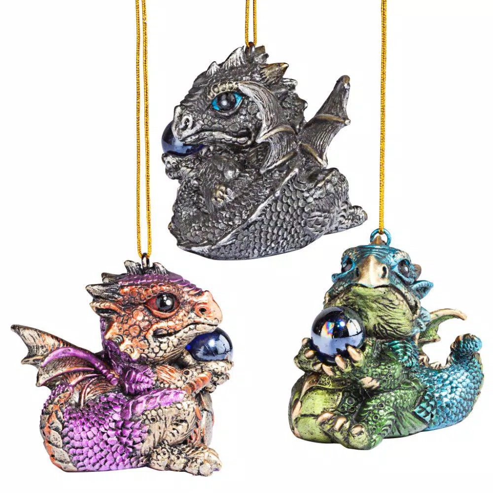 Design Toscano 2 In. Three Dragon Virtues Gothic Holiday Ornament (3-Piece) 4 Design Toscano 2 In. Three Dragon Virtues Gothic Holiday Ornament (3-Piece) - Image 4