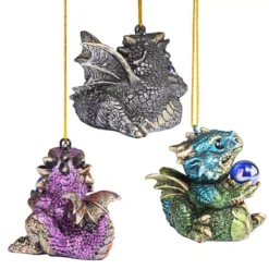 Design Toscano 2 In. Three Dragon Virtues Gothic Holiday Ornament (3-Piece) 9 Design Toscano 2 In. Three Dragon Virtues Gothic Holiday Ornament (3-Piece) -Christmas decorations shop design toscano christmas ornaments qs93484 4f 1000