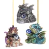 Design Toscano 2 In. Three Dragon Virtues Gothic Holiday Ornament (3-Piece)