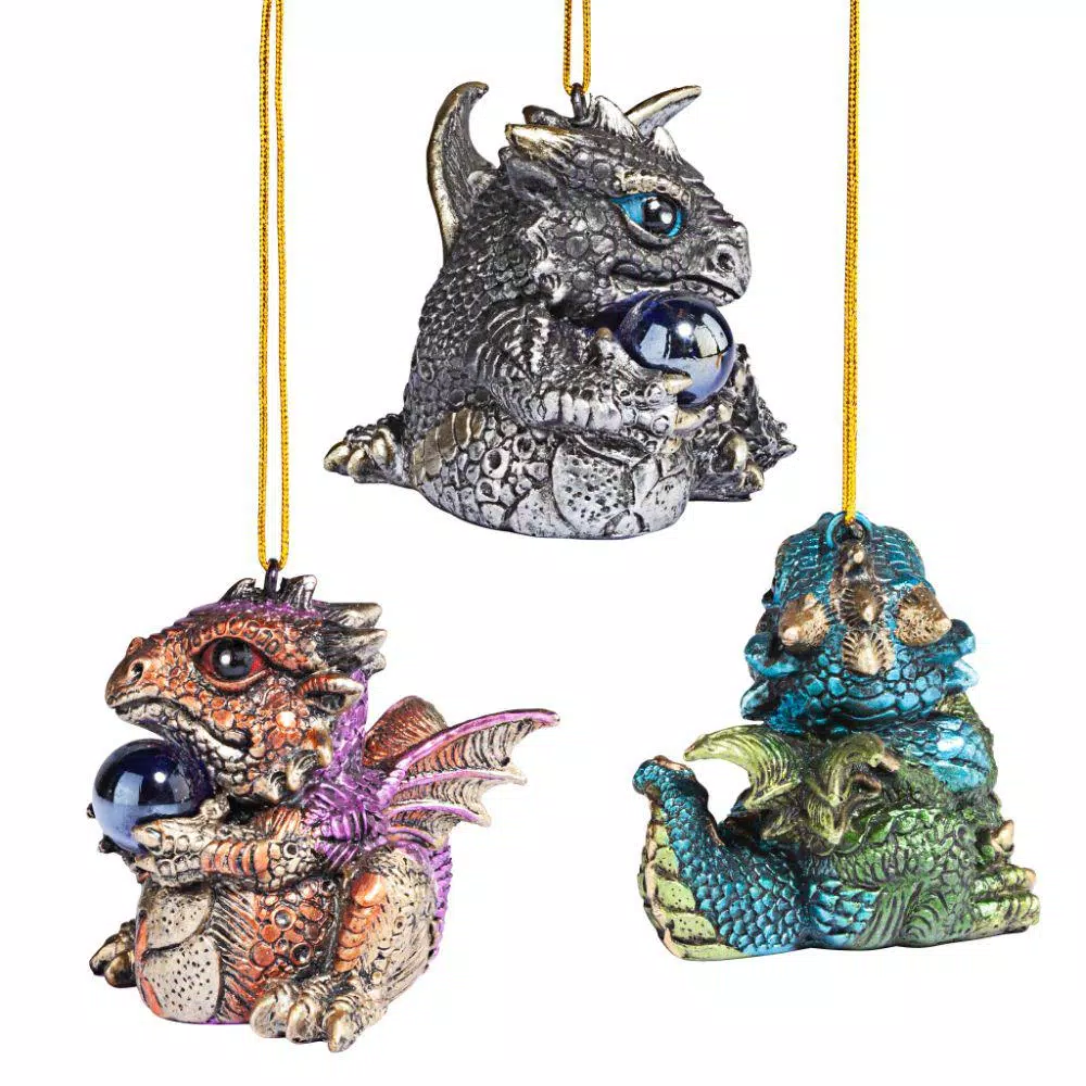 Design Toscano 2 In. Three Dragon Virtues Gothic Holiday Ornament (3-Piece) 2 Design Toscano 2 In. Three Dragon Virtues Gothic Holiday Ornament (3-Piece) - Image 2