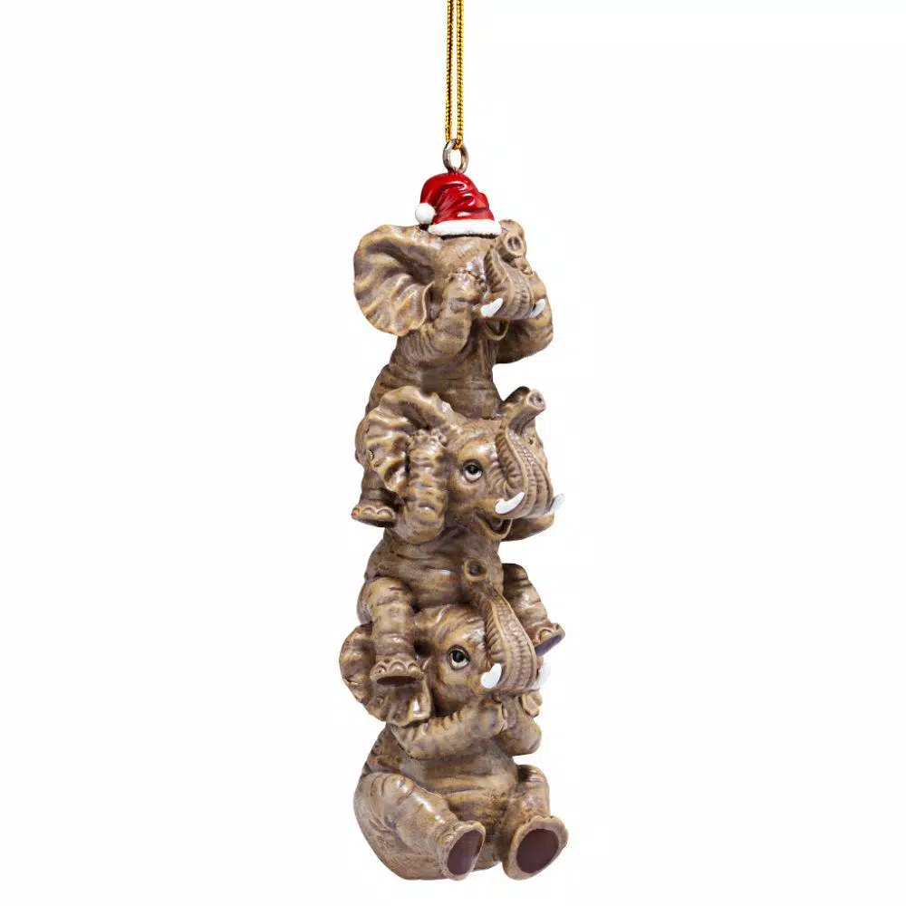 Design Toscano 5 In. See, Speak, Hear No Evil Elephant Holiday Ornament 1 Design Toscano 5 In. See, Speak, Hear No Evil Elephant Holiday Ornament