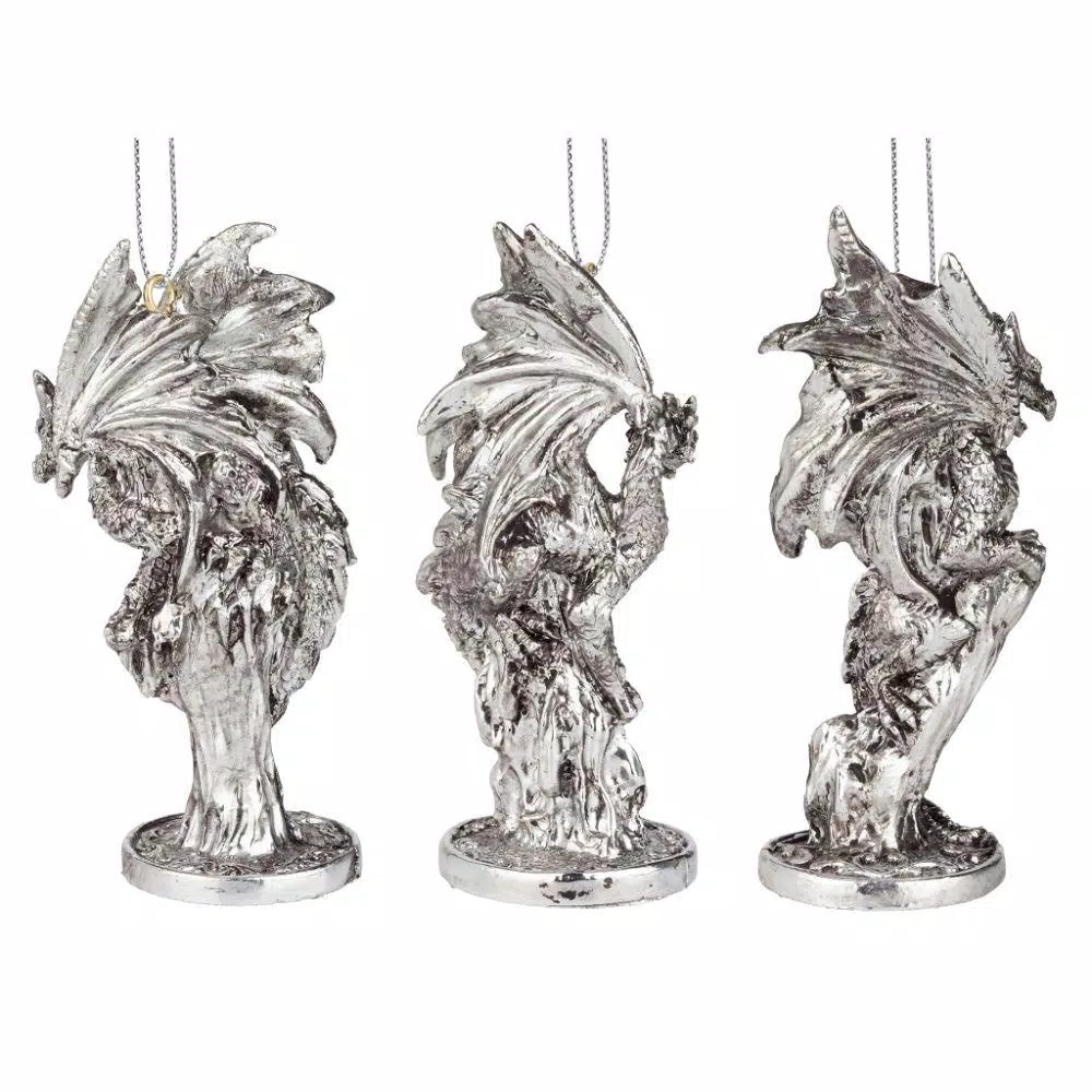Design Toscano 4 In. Three Dragons Of The Amesbury Holiday Gemstone Ornament Set (3-Piece) 4 Design Toscano 4 In. Three Dragons Of The Amesbury Holiday Gemstone Ornament Set (3-Piece) - Image 4