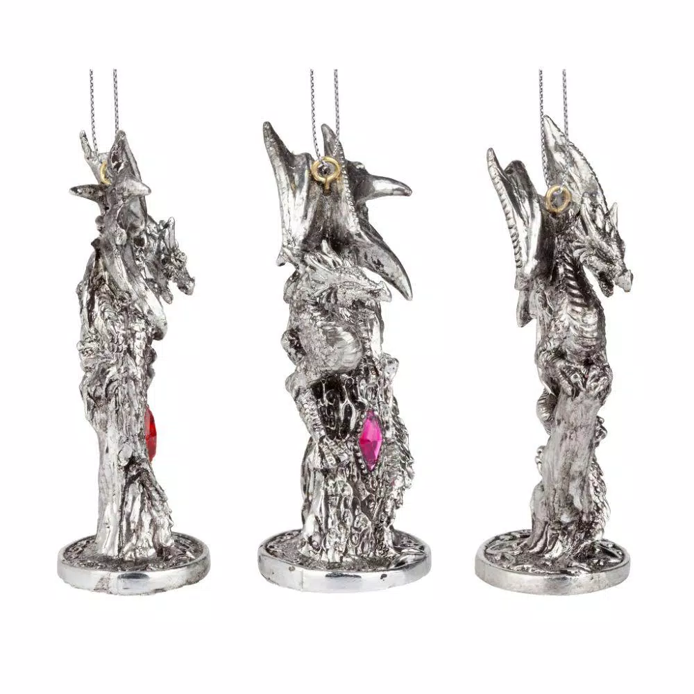 Design Toscano 4 In. Three Dragons Of The Amesbury Holiday Gemstone Ornament Set (3-Piece) 5 Design Toscano 4 In. Three Dragons Of The Amesbury Holiday Gemstone Ornament Set (3-Piece) - Image 5