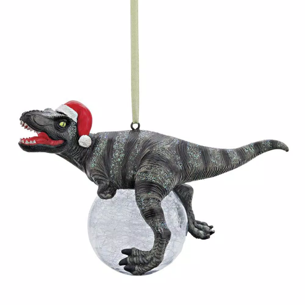 Design Toscano 3.5 In. Blitzer, The T-Rex Holiday Ornament (3-Piece) 1 Design Toscano 3.5 In. Blitzer, The T-Rex Holiday Ornament (3-Piece)