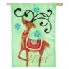 Evergreen 28 In. X 44 In. Noel’s Reindeer House Burlap Flag