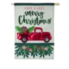 Evergreen 28 In. X 44 In. Holiday Red Truck House Linen Flag