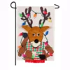 Evergreen 18 In. X 12.5 In. Reindeer Garden Linen Flag