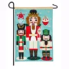 Evergreen 18 In. X 12.5 In. Nutcracker Trio Garden Linen Flag