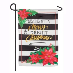 Evergreen 18 In. X 12.5 In. Merry And Bright Garden Suede Flag