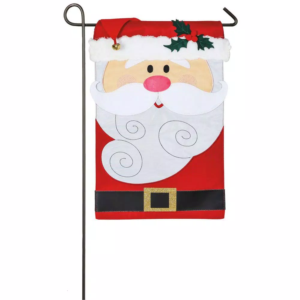 Evergreen 18 In. X 12.5 In. Santa Claus Garden Applique Flag 1 Evergreen 18 In. X 12.5 In. Santa Claus Garden Applique Flag