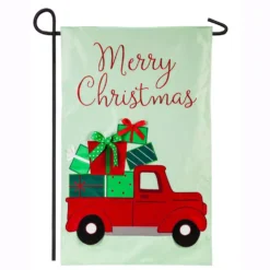 Evergreen 18 In. X 12.5 In. Truckload Of Gifts Garden Applique Flag