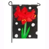 Evergreen 18 In. X 12.5 In. Polka Dot Amaryllis Garden Applique Flag