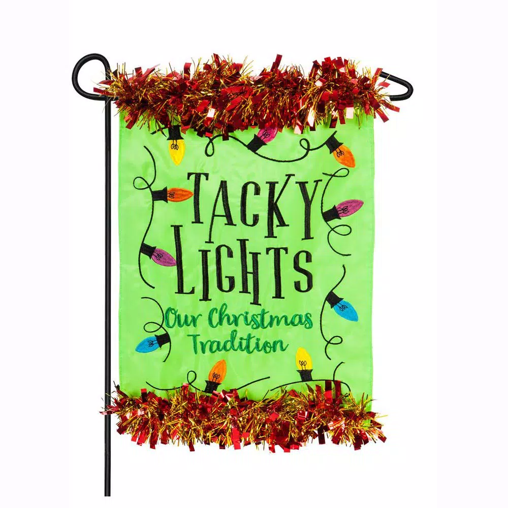 Evergreen 18 In. X 12.5 In. Tacky Lights Garden Applique Flag 1 Evergreen 18 In. X 12.5 In. Tacky Lights Garden Applique Flag