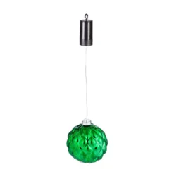 Evergreen 6 In. Green Shatterproof LED Ball Outdoor Safe Battery Operated Christmas Ornament