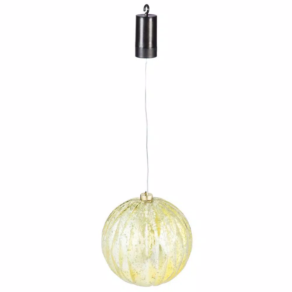 Evergreen 8 In. Shatterproof Outdoor Safe Battery Operated LED Ball Christmas Ornament, Gold 1 Evergreen 8 In. Shatterproof Outdoor Safe Battery Operated LED Ball Christmas Ornament, Gold