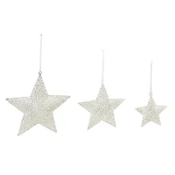 Evergreen 8 In. X 8 In. Metal Star Christmas Ornaments (3-Pack)