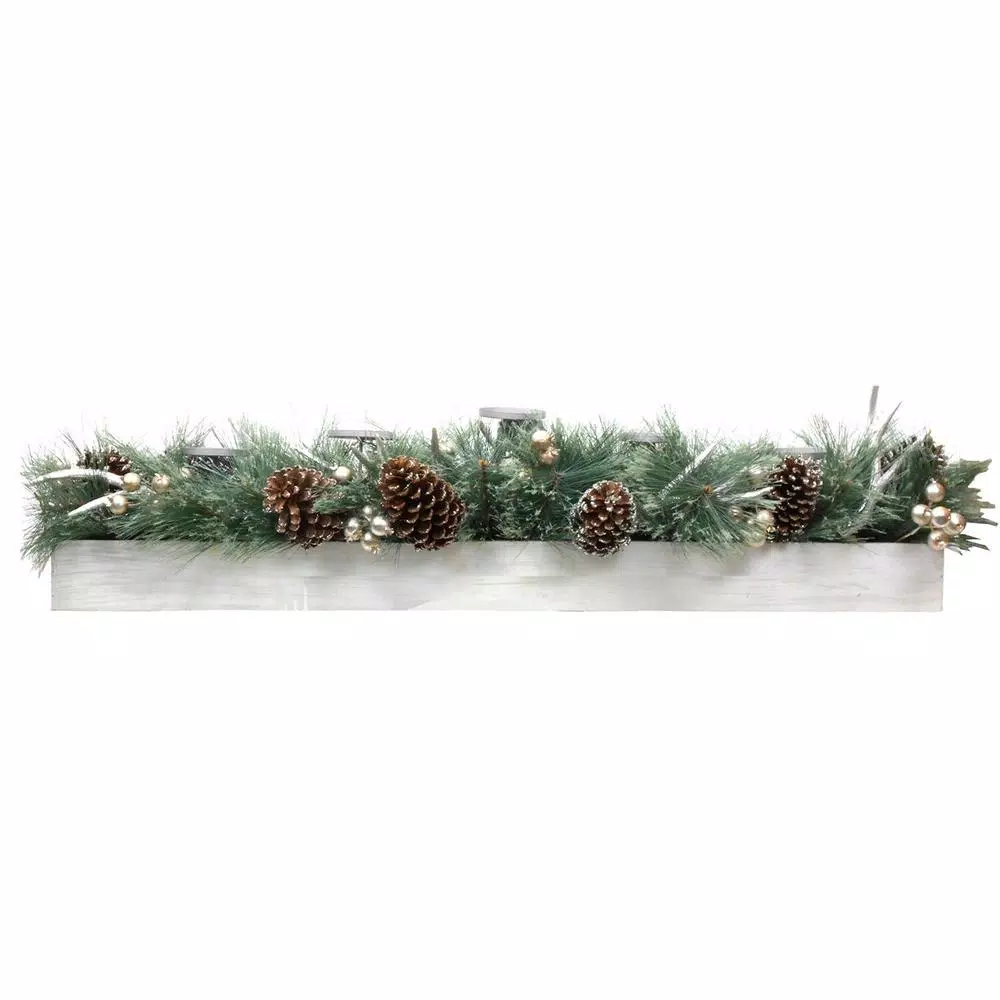 Fraser Hill Farm 10 In. Holiday Candle Holder Centerpiece 1 Fraser Hill Farm 10 In. Holiday Candle Holder Centerpiece