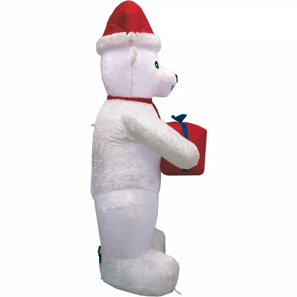 Fraser Hill Farm 8 Ft. Pre-Lit Plush Polar Bear Christmas Inflatable 8 Fraser Hill Farm 8 Ft. Pre-Lit Plush Polar Bear Christmas Inflatable - Image 8