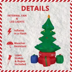 Fraser Hill Farm 6.5 Ft. Christmas Tree Inflatable With Lights -Christmas decorations shop fraser hill farm christmas inflatables fhftree0651 la a0 1000