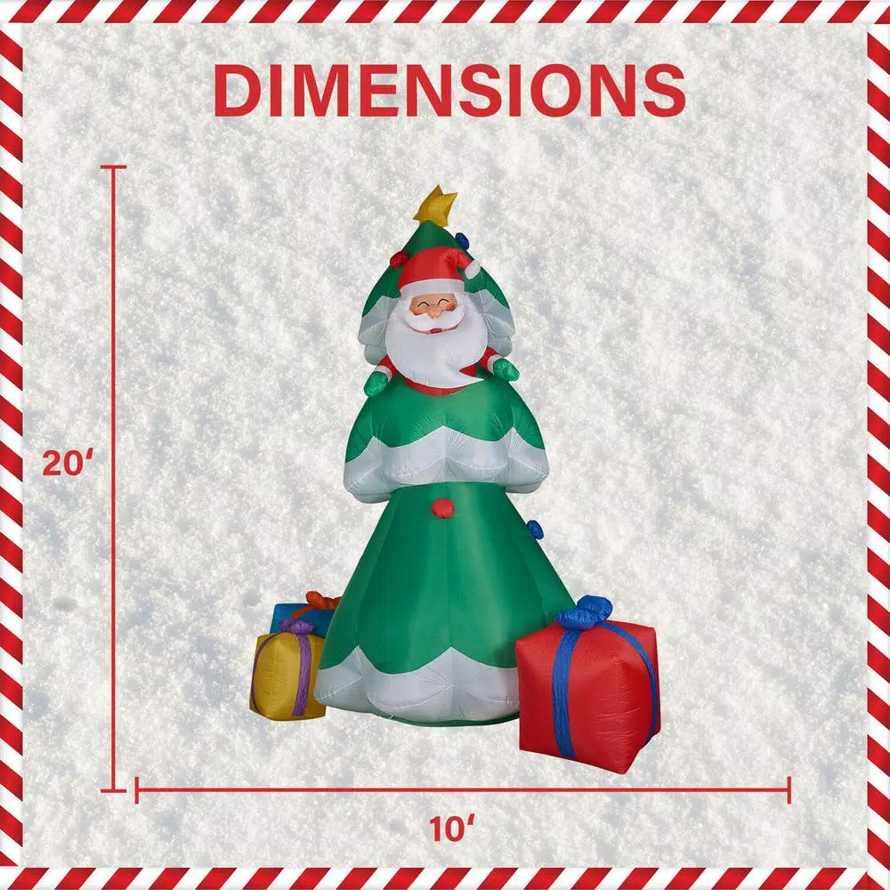 Fraser Hill Farm 20 Ft. Christmas Tree With Santa And Gifts Inflatable With Lights 3 Fraser Hill Farm 20 Ft. Christmas Tree With Santa And Gifts Inflatable With Lights - Image 3