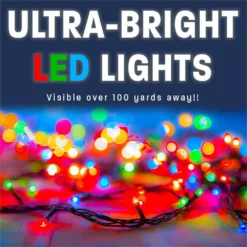 Fraser Hill Farm 34.5 In. Christmas Musical Santa And Flying Sleigh Ornament In Red With Long-Lasting LED Lights -Christmas decorations shop fraser hill farm christmas yard decorations ffrs034 orn3 rd c3 1000