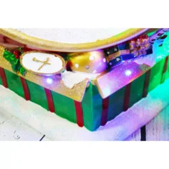 Fraser Hill Farm 34.5 In. Christmas Musical Santa And Flying Sleigh Ornament In Red With Long-Lasting LED Lights -Christmas decorations shop fraser hill farm christmas yard decorations ffrs034 orn3 rd fa 1000