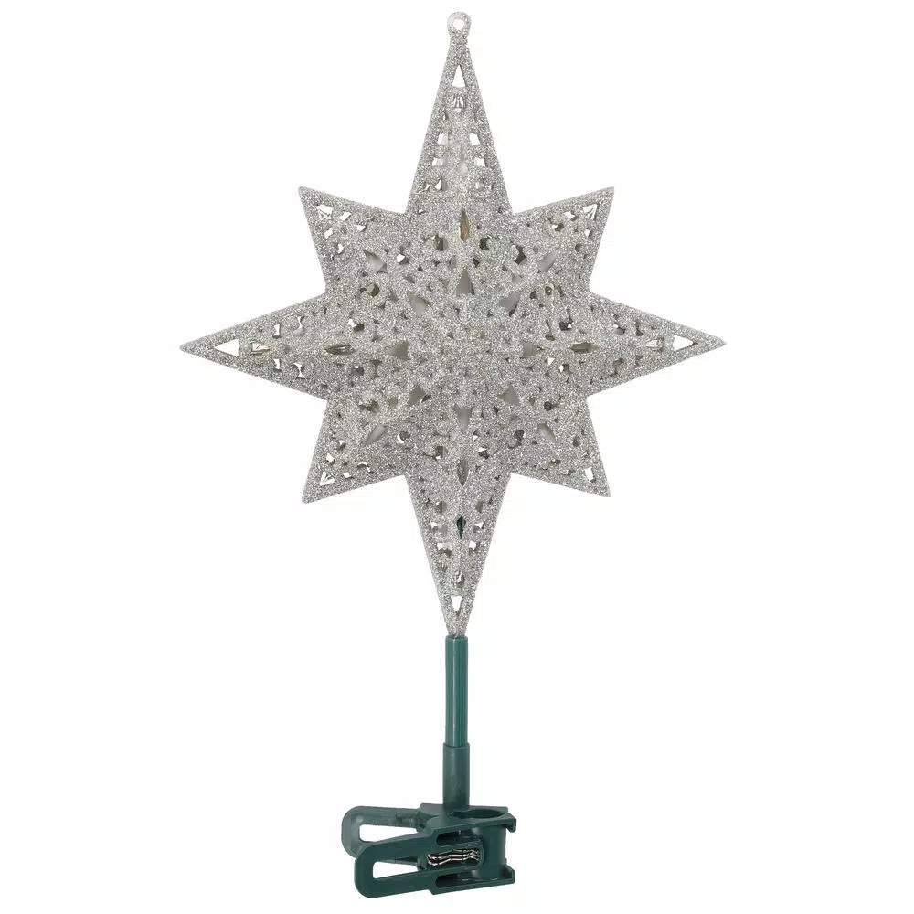GE Holiday Classics 11 In. 16-Light Silver Glittered Bethlehem Star Tree Top 5 GE Holiday Classics 11 In. 16-Light Silver Glittered Bethlehem Star Tree Top - Image 5