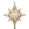 GE Holiday Classics 11 In. 16-Light Silver Glittered Bethlehem Star Tree Top