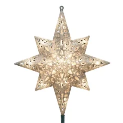 Christmas decorations shop 16 GE Holiday Classics 11 In. 16-Light Silver Glittered Bethlehem Star Tree Top