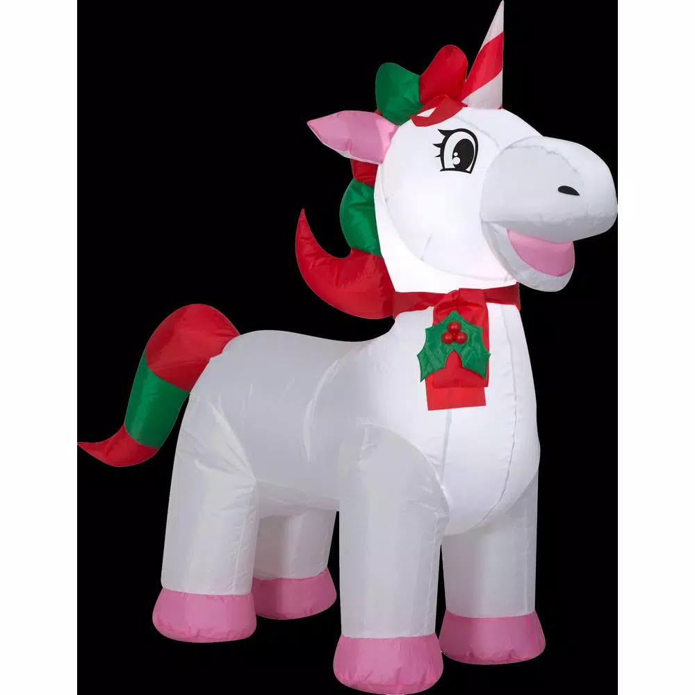 Gemmy 3.25 Ft. H X 3.5 Ft. L Airblown Inflatable Christmas Unicorn 1 Gemmy 3.25 Ft. H X 3.5 Ft. L Airblown Inflatable Christmas Unicorn