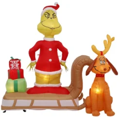 Gemmy 6 Ft. Tall Airblown Inflatable Grinch And Max On Sled Scene 16 Gemmy 6 Ft. Tall Airblown Inflatable Grinch And Max On Sled Scene -Christmas decorations shop gemmy christmas inflatables 111796x 4f 1000