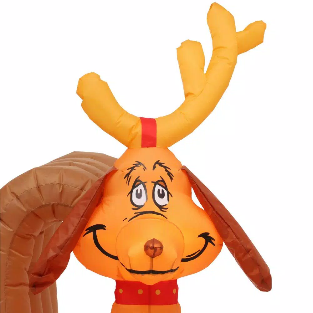 Gemmy 6 Ft. Tall Airblown Inflatable Grinch And Max On Sled Scene 11 Gemmy 6 Ft. Tall Airblown Inflatable Grinch And Max On Sled Scene - Image 11