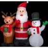 Gemmy 4 Ft. Tall Airblown Inflatable Santa And Friends Trio