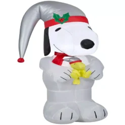 Gemmy 3.5 Ft. Airblown-Snoopy Holding Woodstock Platinum Accents-SM-Peanuts -Christmas decorations shop gemmy christmas inflatables g 118001 c3 1000