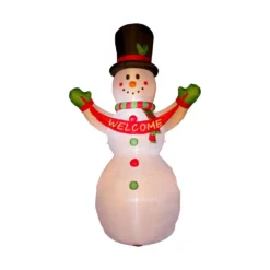 Glitzhome 12 Ft. Lighted Inflatable Snowman With Welcome Decor 7 Glitzhome 12 Ft. Lighted Inflatable Snowman With Welcome Decor -Christmas decorations shop glitzhome christmas inflatables 1125004448 c3 1000