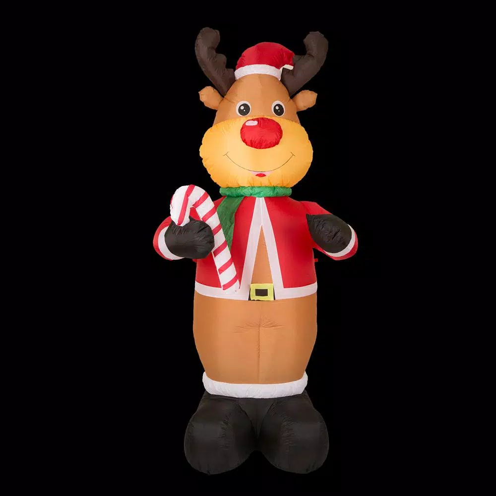 Glitzhome 8 Ft. Lighted Inflatable Reindeer Decor 1 Glitzhome 8 Ft. Lighted Inflatable Reindeer Decor