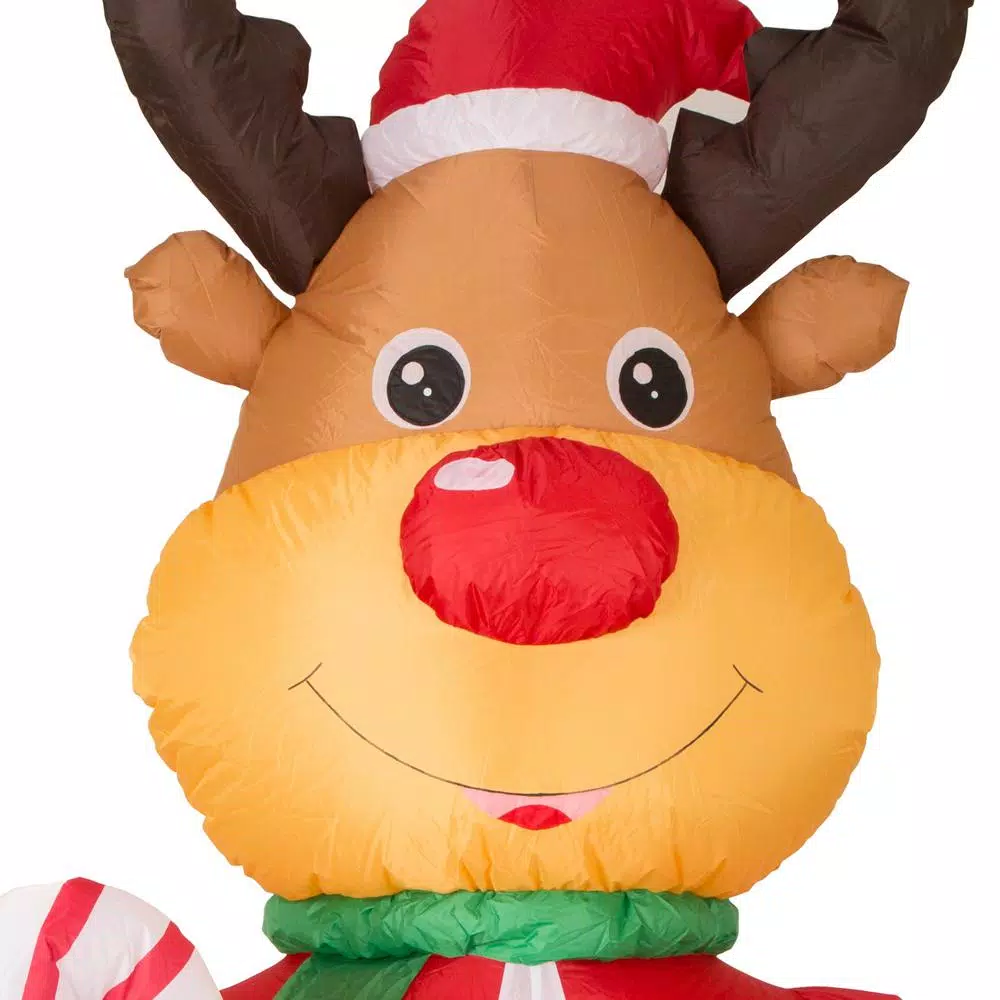 Glitzhome 8 Ft. Lighted Inflatable Reindeer Decor 2 Glitzhome 8 Ft. Lighted Inflatable Reindeer Decor - Image 2