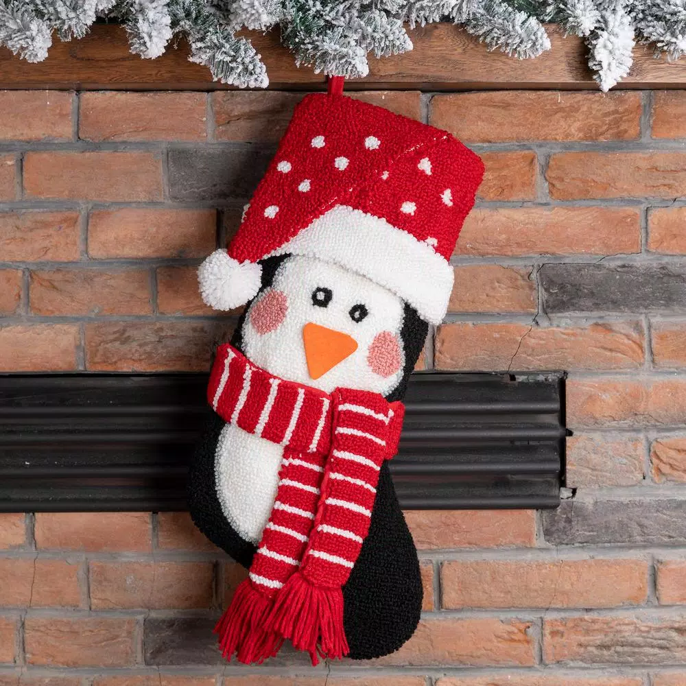 Glitzhome 19 In. L 3D Penguin Hooked Stocking 2 Glitzhome 19 In. L 3D Penguin Hooked Stocking - Image 2
