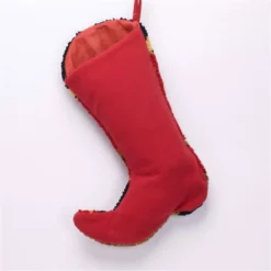 Glitzhome 20.69 In. H Hooked Stocking Red Boot 7 Glitzhome 20.69 In. H Hooked Stocking Red Boot -Christmas decorations shop glitzhome christmas stockings 1113001329 4f 1000