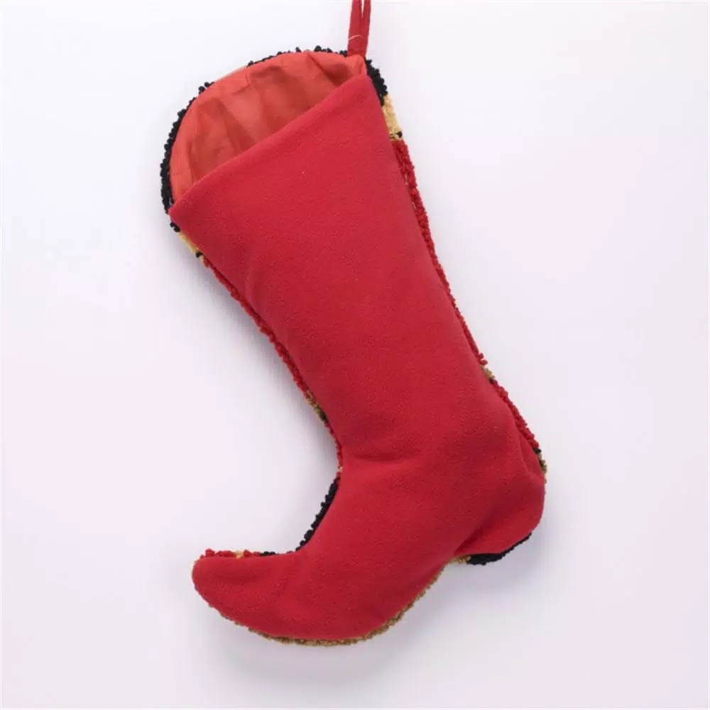 Glitzhome 20.69 In. H Hooked Stocking Red Boot 3 Glitzhome 20.69 In. H Hooked Stocking Red Boot - Image 3