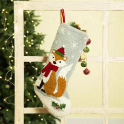Glitzhome 19 In. L Fox Hooked Stocking 13 Glitzhome 19 In. L Fox Hooked Stocking -Christmas decorations shop glitzhome christmas stockings 1113002332 31 1000