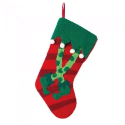 Glitzhome 8 In. H Hooked Stocking With Elf Legs