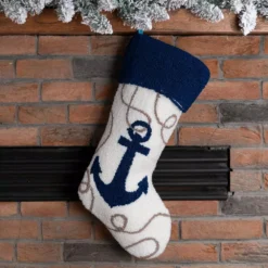 Glitzhome 19 In. L Hooked Stocking, Anchor 5 Glitzhome 19 In. L Hooked Stocking, Anchor -Christmas decorations shop glitzhome christmas stockings 1113002347 31 1000