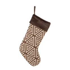 Glitzhome 20 In. L Christmas Stocking With Faux Fur Cuff