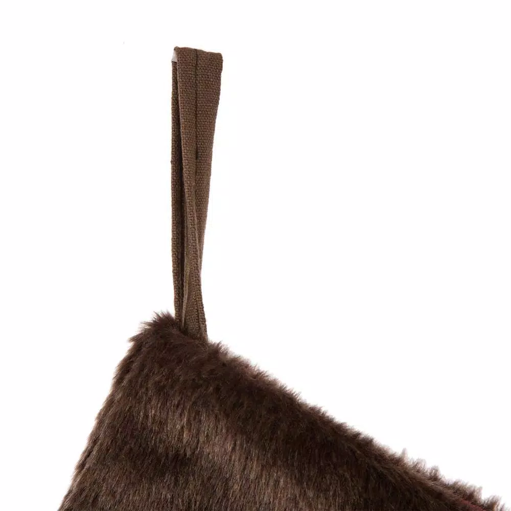 Glitzhome 20 In. L Christmas Stocking With Faux Fur Cuff 2 Glitzhome 20 In. L Christmas Stocking With Faux Fur Cuff - Image 2