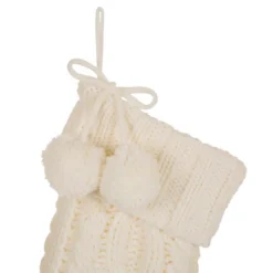 Glitzhome 24 In.H Knitted Polyester Christmas Stocking With Pom Ball-White 6 Glitzhome 24 In.H Knitted Polyester Christmas Stocking With Pom Ball-White -Christmas decorations shop glitzhome christmas stockings 1113202580 c3 1000