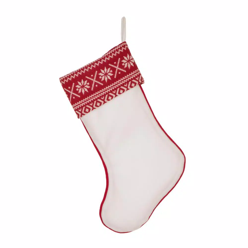 Glitzhome 21 In. L White Fleece Christmas Stocking – Merry Christmas 6 Glitzhome 21 In. L White Fleece Christmas Stocking – Merry Christmas - Image 6