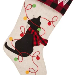 Glitzhome 21 In. L LED Embroidered Linen Christmas Stocking – Cat 12 Glitzhome 21 In. L LED Embroidered Linen Christmas Stocking – Cat -Christmas decorations shop glitzhome christmas stockings 1113203058 44 1000