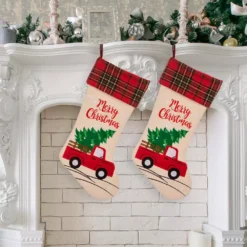 Glitzhome 21 In. Polyester Embroidered Linen Christmas Decoration Stocking (2-Pack) 15 Glitzhome 21 In. Polyester Embroidered Linen Christmas Decoration Stocking (2-Pack) -Christmas decorations shop glitzhome christmas stockings 2004700041 31 1000