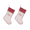 Glitzhome 21 In. White Fleece Polyester Christmas Decoration Stocking (2-Pack)